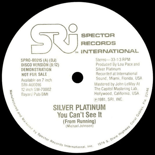 Silver Platinum : You Can't See It  (From Running) (12", Promo)
