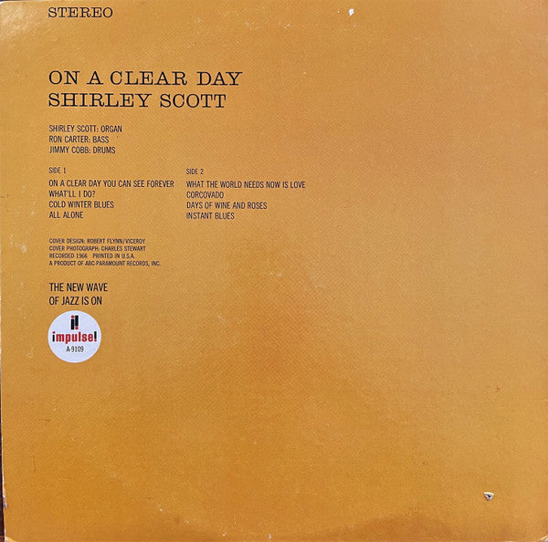 Shirley Scott : On A Clear Day (LP, Album, RP)