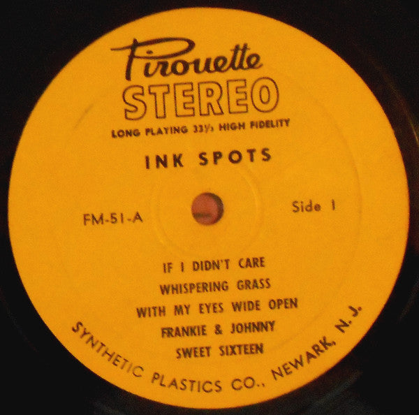 The Sensational Ink Spots : The Sensational Ink Spots (LP, Album, Yel)