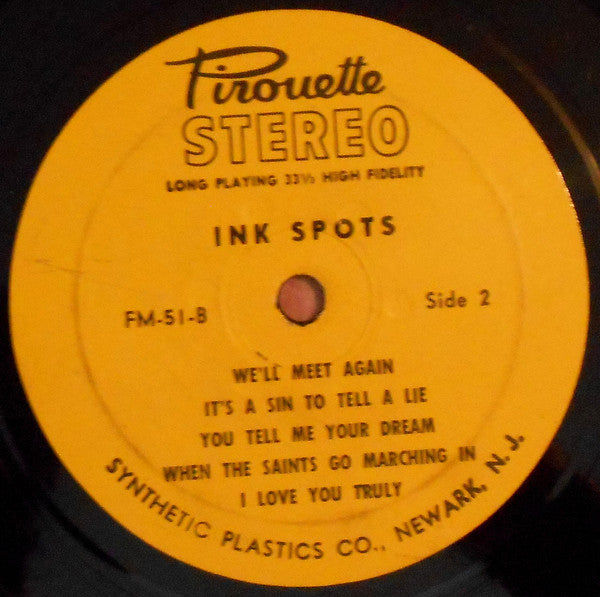 The Sensational Ink Spots : The Sensational Ink Spots (LP, Album, Yel)