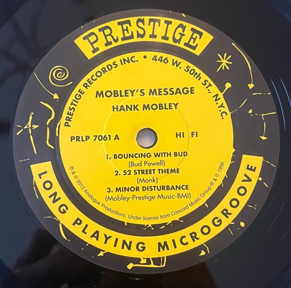 Hank Mobley : Mobley's Message (LP, Album, Mono, RE, RP, 200)