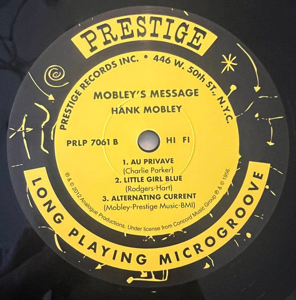 Hank Mobley : Mobley's Message (LP, Album, Mono, RE, RP, 200)