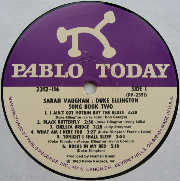 Sarah Vaughan : Duke Ellington Song Book Two (LP, Album)