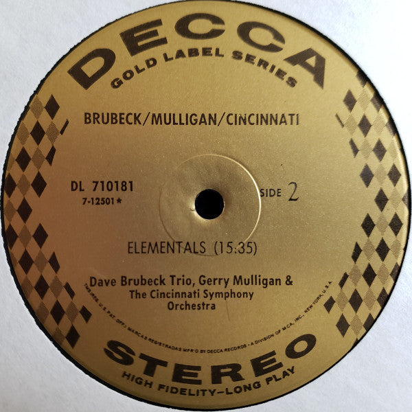Dave Brubeck Trio With Gerry Mulligan* & The Cincinnati Symphony Orchestra* conducted by  Erich Kunzel : Brubeck/Mulligan/Cincinnati (LP, Album)
