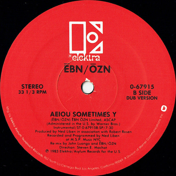 Ēbn-Ōzn : AEIOU Sometimes Y (12", Single, SP )