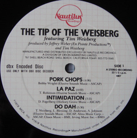 Tim Weisberg : The Tip Of The Weisberg (LP, Album, DBX)