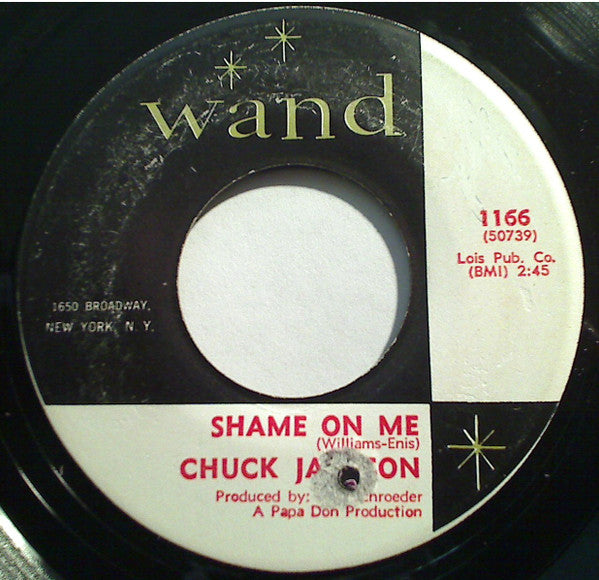 Chuck Jackson : Shame On Me / Candy (7")