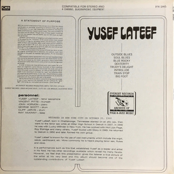 Yusef Lateef : Yusef Lateef (LP, Quad, QS )