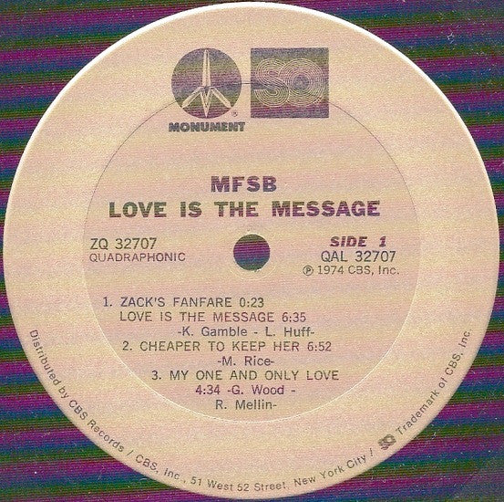 MFSB : Love Is The Message (LP, Album, Quad)