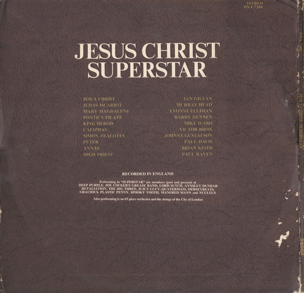 Andrew Lloyd Webber And Tim Rice : Jesus Christ Superstar - A Rock Opera (2xLP, Album, Gat)
