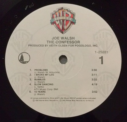Joe Walsh : The Confessor (LP, Album, SRC)