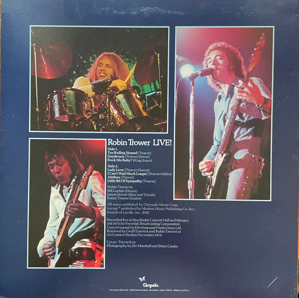 Robin Trower : Robin Trower Live! (LP, Album, Pit)