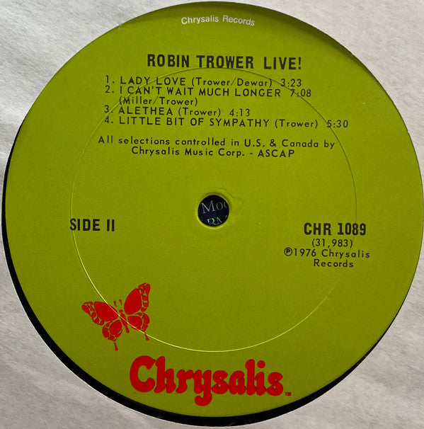Robin Trower : Robin Trower Live! (LP, Album, Pit)