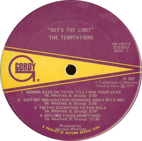 The Temptations : Sky's The Limit (LP, Album)