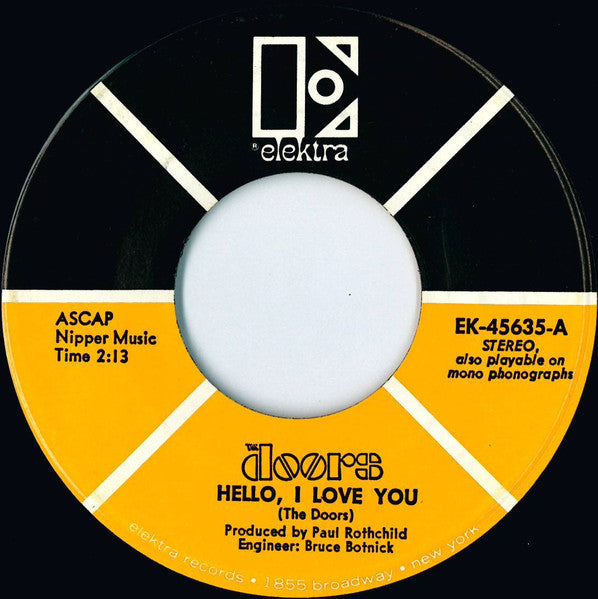The Doors : Hello, I Love You (7", Single, RP)