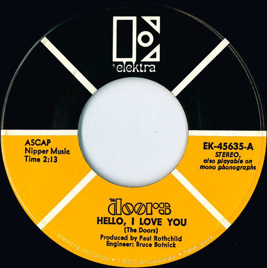 The Doors : Hello, I Love You (7", Single, RP)