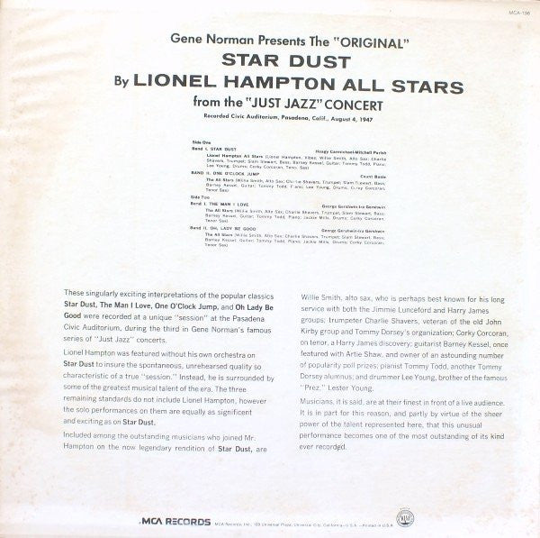 Lionel Hampton All Stars / The All Stars (7) : The "Original" Star Dust (LP, Album, RE, RP)
