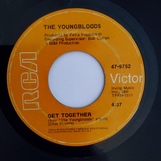 The Youngbloods : Get Together (7", Single, Mono, Ind)