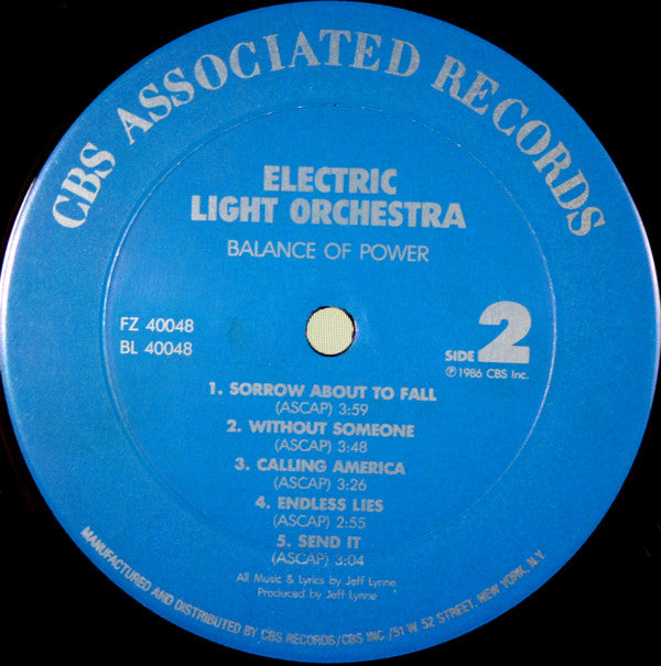 Electric Light Orchestra : Balance Of Power (LP, Album, Pit)