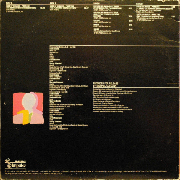 Sam Rivers : The Live Trio Sessions (2xLP)