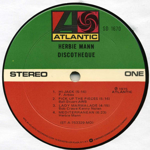 Herbie Mann : Discothèque (LP, Album, Mon)