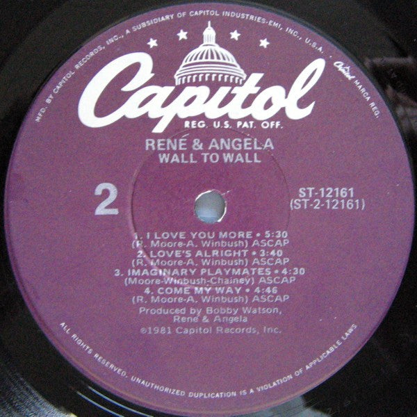 René & Angela : Wall To Wall (LP, Album, Win)