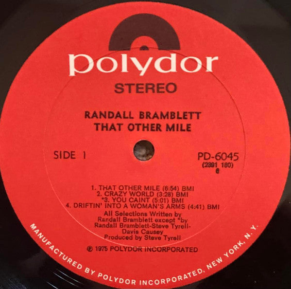 Randall Bramblett : That Other Mile (LP, Album, All)