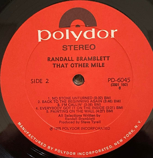 Randall Bramblett : That Other Mile (LP, Album, All)