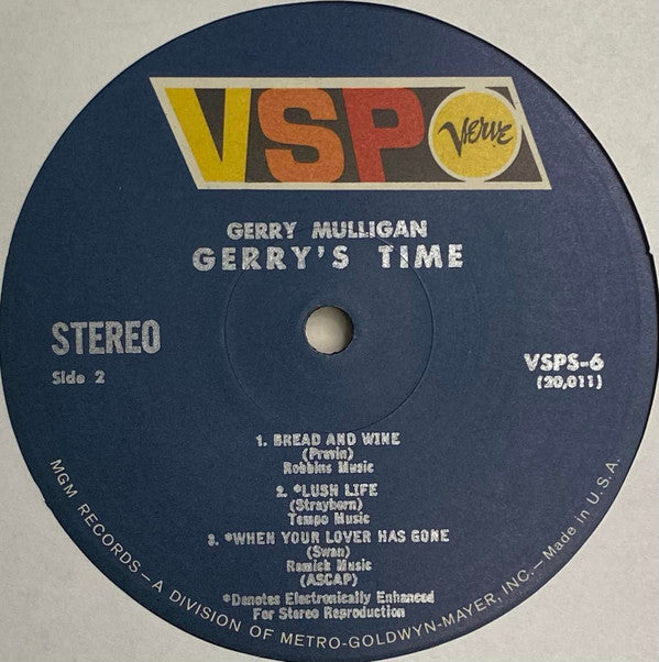 Gerry Mulligan : Gerry's Time (LP, Comp, MGM)
