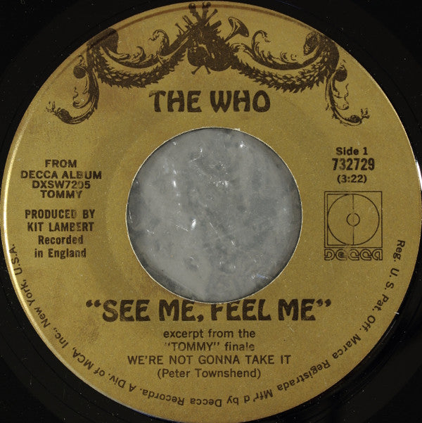 The Who : See Me, Feel Me (7", Single, Gol)