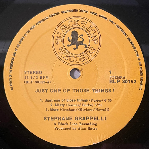 Stéphane Grappelli : Just One Of Those Things! (LP, Album)