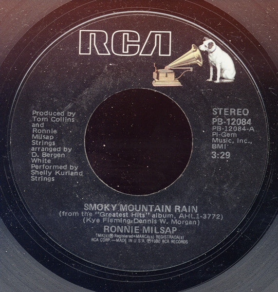 Ronnie Milsap : Smoky Mountain Rain (7", Single, Styrene, Mon)