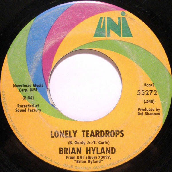 Brian Hyland : Lonely Teardrops (7")