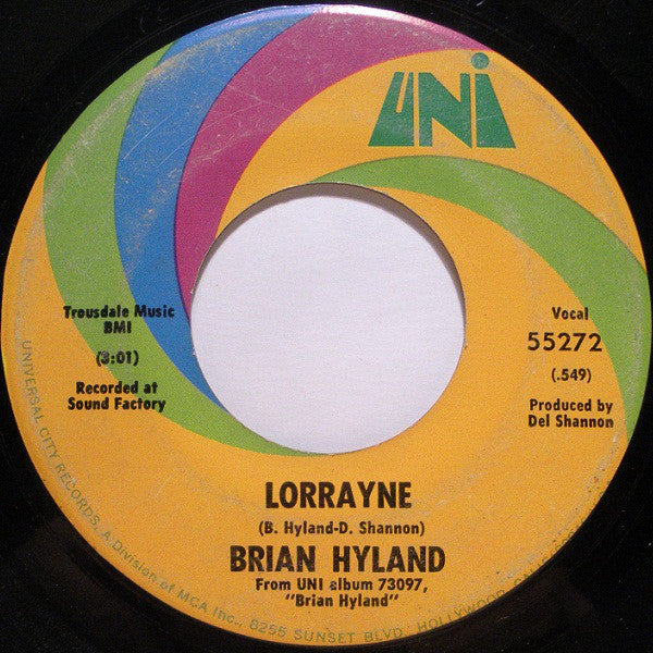 Brian Hyland : Lonely Teardrops (7")