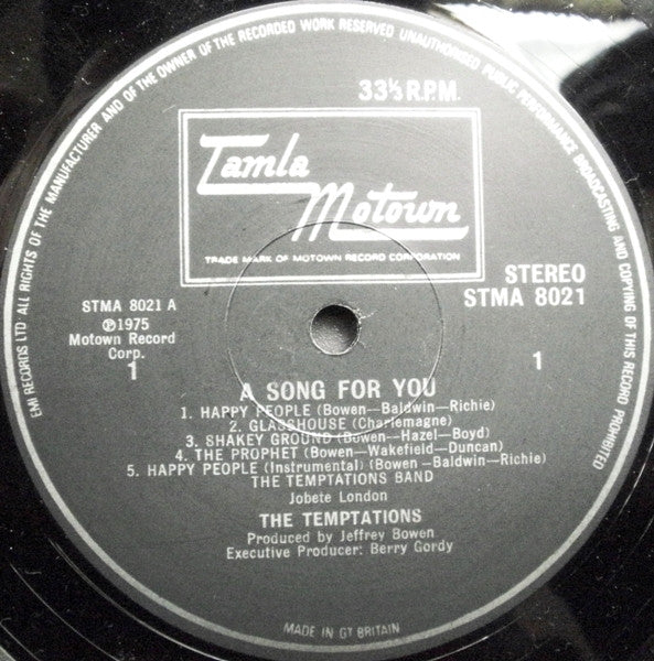 The Temptations : A Song For You (LP, Album)