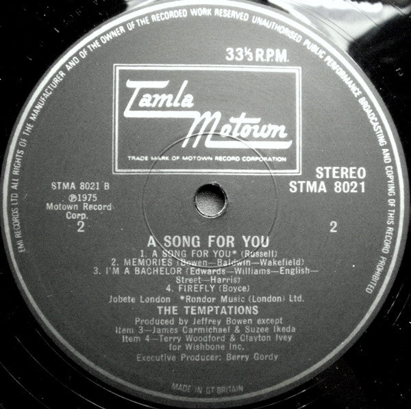 The Temptations : A Song For You (LP, Album)