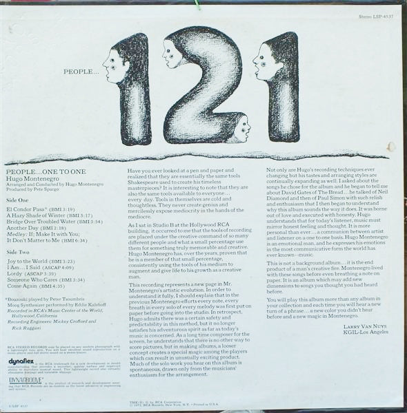 Hugo Montenegro : People... One To One (LP, Album)