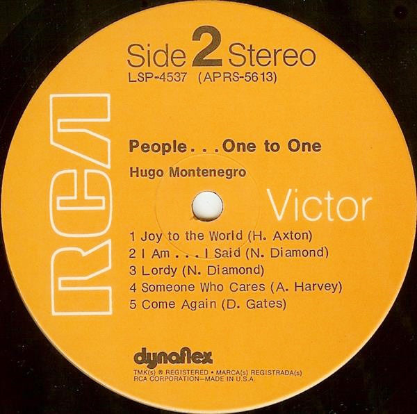 Hugo Montenegro : People... One To One (LP, Album)