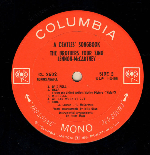 The Brothers Four Sing Lennon/McCartney* : A Beatles Songbook (LP, Mono)