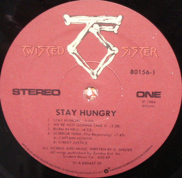 Twisted Sister : Stay Hungry (LP, Album, SP )