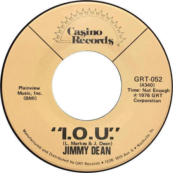 Jimmy Dean : I.O.U. (7", Single)