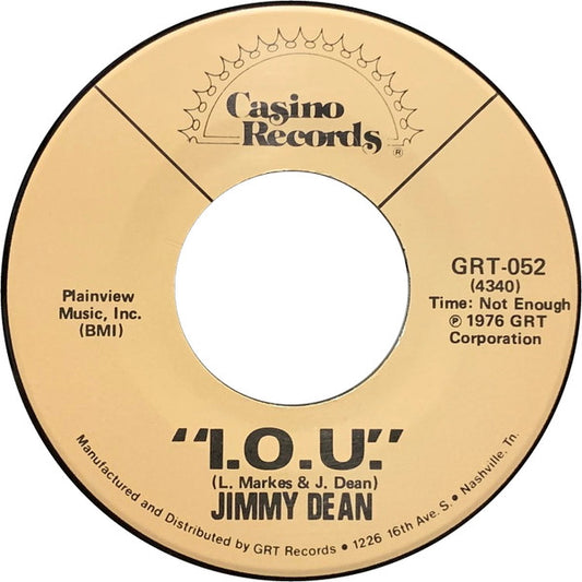 Jimmy Dean : I.O.U. (7", Single)