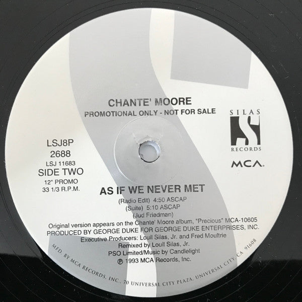 Chante' Moore* : As If We Never Met (12", Promo)