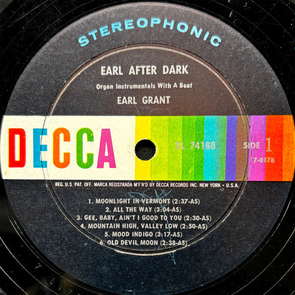 Earl Grant : Earl After Dark (LP, Album)