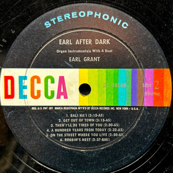 Earl Grant : Earl After Dark (LP, Album)
