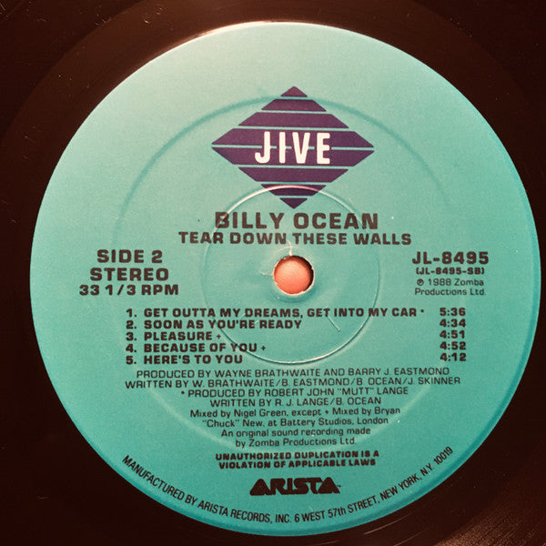 Billy Ocean : Tear Down These Walls (LP, Album, Spe)