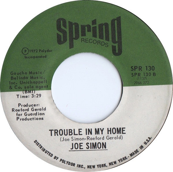 Joe Simon : I Found My Dad / Trouble In My Home (7")