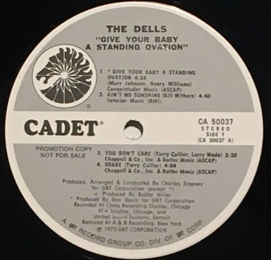 The Dells : Give Your Baby A Standing Ovation (LP, Promo, Whi)