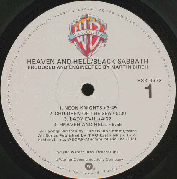 Black Sabbath : Heaven And Hell (LP, Album, Win)