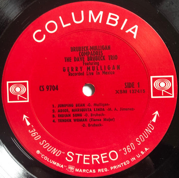 The Dave Brubeck Trio Featuring Gerry Mulligan : Compadres (LP, Album, Pit)